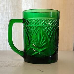 Vintage Arcoroc France Emerald Mug Cristal D' Arques Durand Antique 2005397